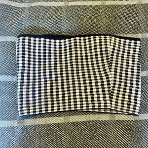 checkered strapless top